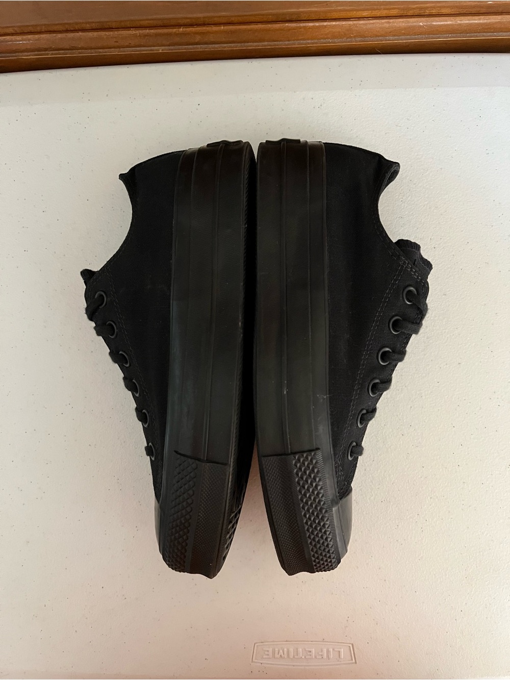 Converse Platform Clean Lift Ox Black Low Top All Star Sneakers - Picture 5 of 10